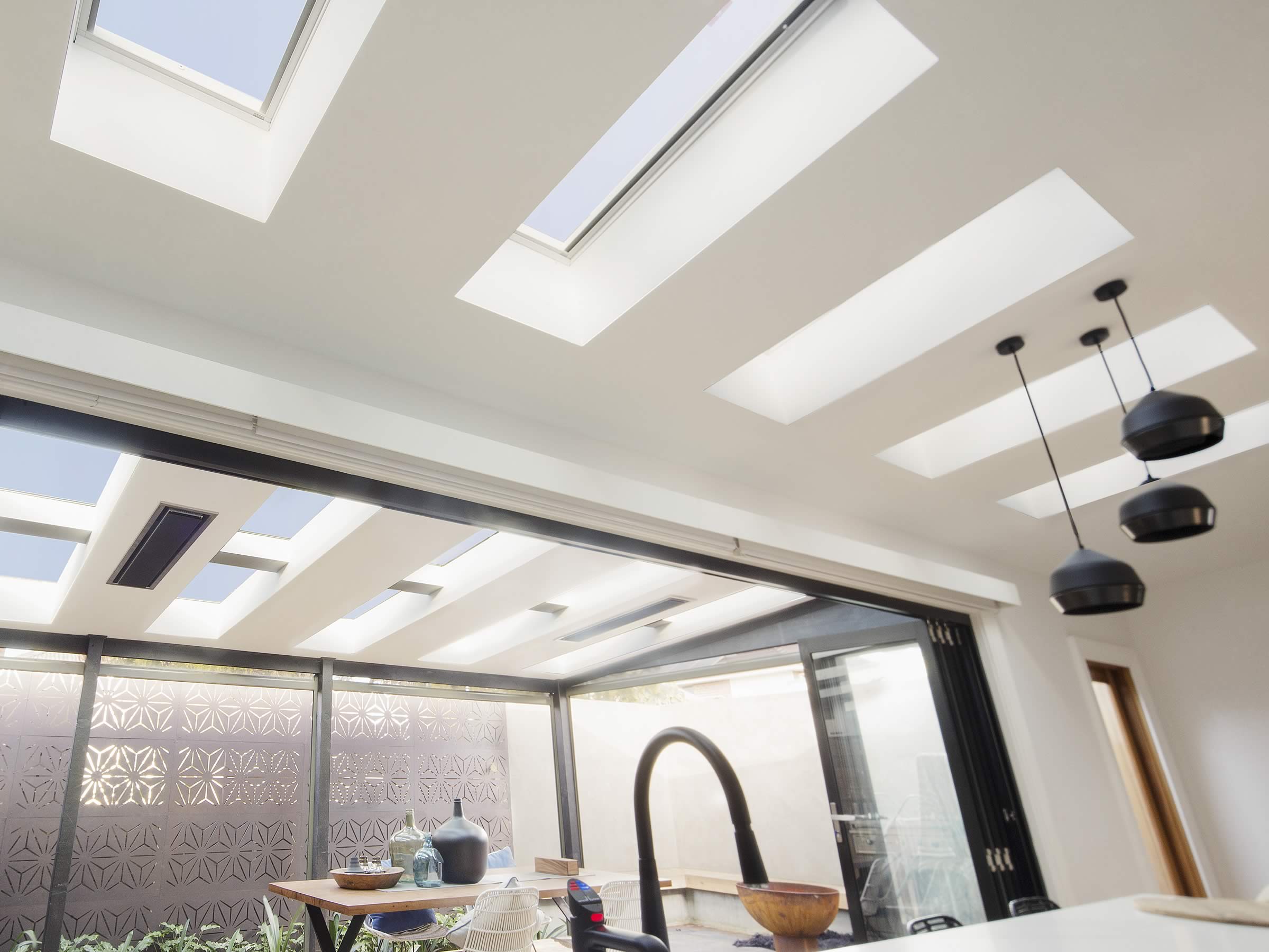 Multiple Velux skylights for architectural effect